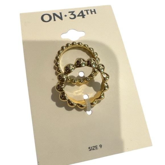 On 34th 2-Pc. Set Granulated Stack Rings - Picture 2 of 3